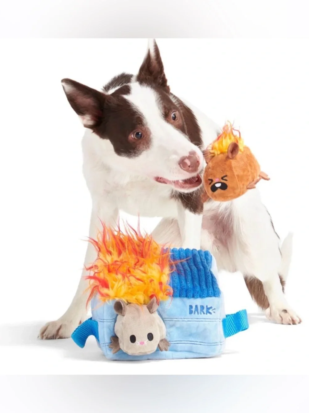 Bark Box Multi- part dog toy NEW M-L Dumpster Fire 3 in 1 enrichment dog game